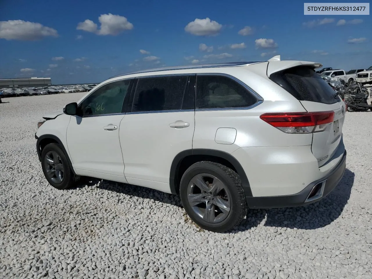 2019 Toyota Highlander Limited VIN: 5TDYZRFH6KS312477 Lot: 77824854