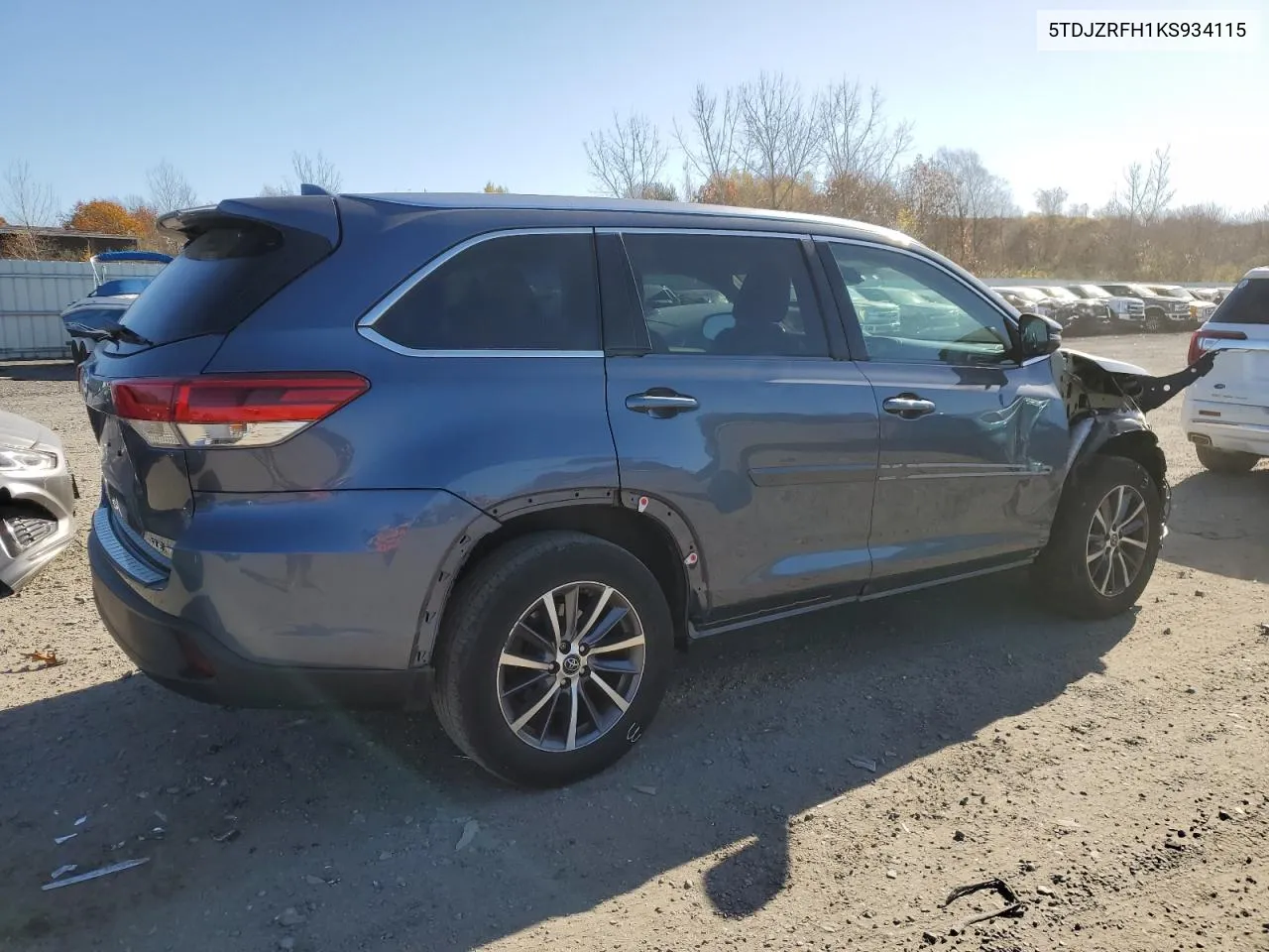 2019 Toyota Highlander Se VIN: 5TDJZRFH1KS934115 Lot: 78703914