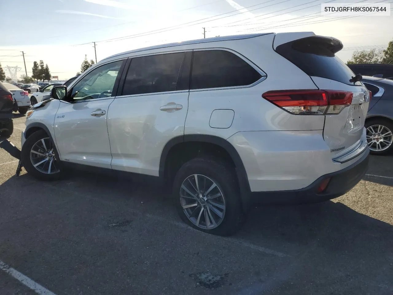 2019 Toyota Highlander Hybrid VIN: 5TDJGRFH8KS067544 Lot: 78826954