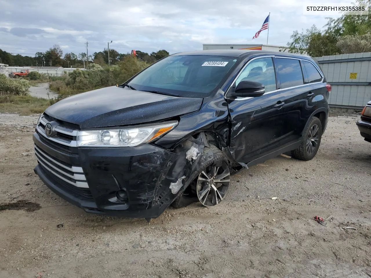 2019 Toyota Highlander Le VIN: 5TDZZRFH1KS355385 Lot: 79288484