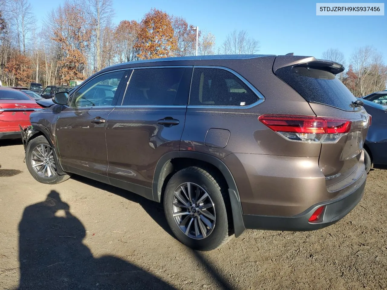 2019 Toyota Highlander Se VIN: 5TDJZRFH9KS937456 Lot: 79634584