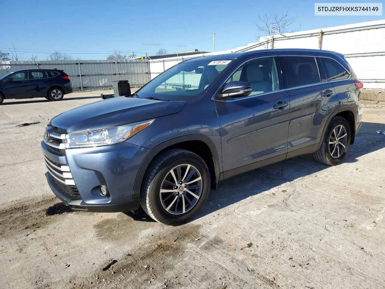 2019 Toyota Highlander Se VIN: 5TDJZRFHXKS744149 Lot: 79708194