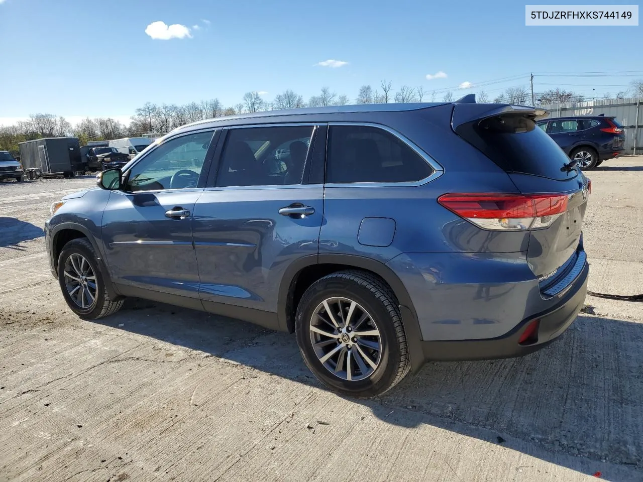 2019 Toyota Highlander Se VIN: 5TDJZRFHXKS744149 Lot: 79708194