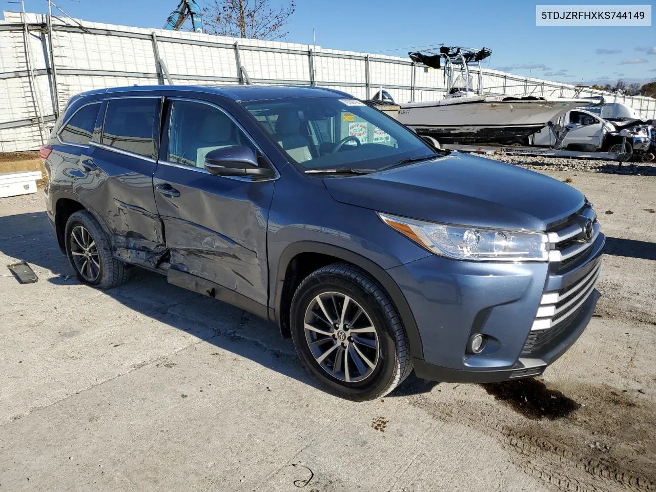 2019 Toyota Highlander Se VIN: 5TDJZRFHXKS744149 Lot: 79708194