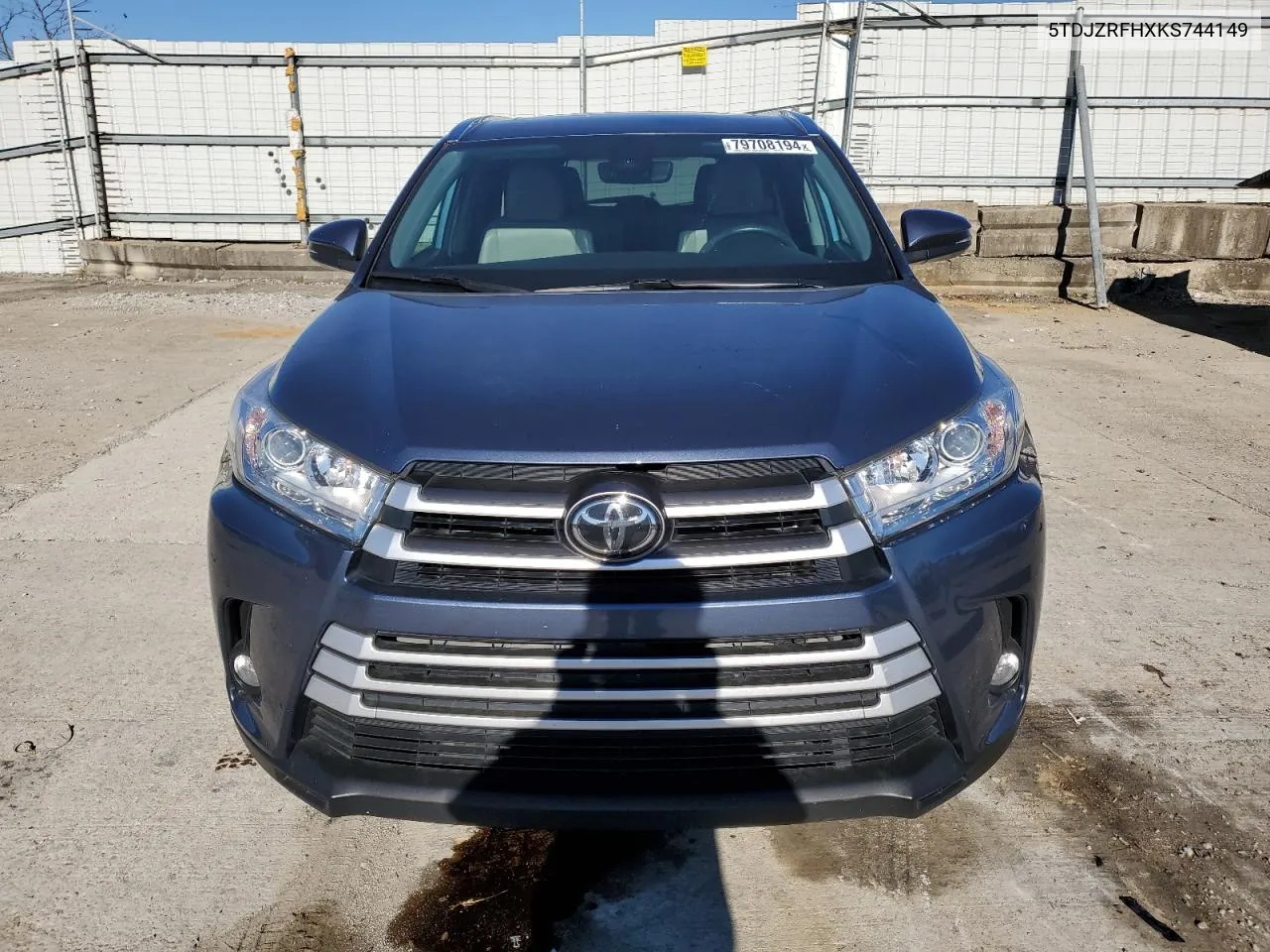 2019 Toyota Highlander Se VIN: 5TDJZRFHXKS744149 Lot: 79708194