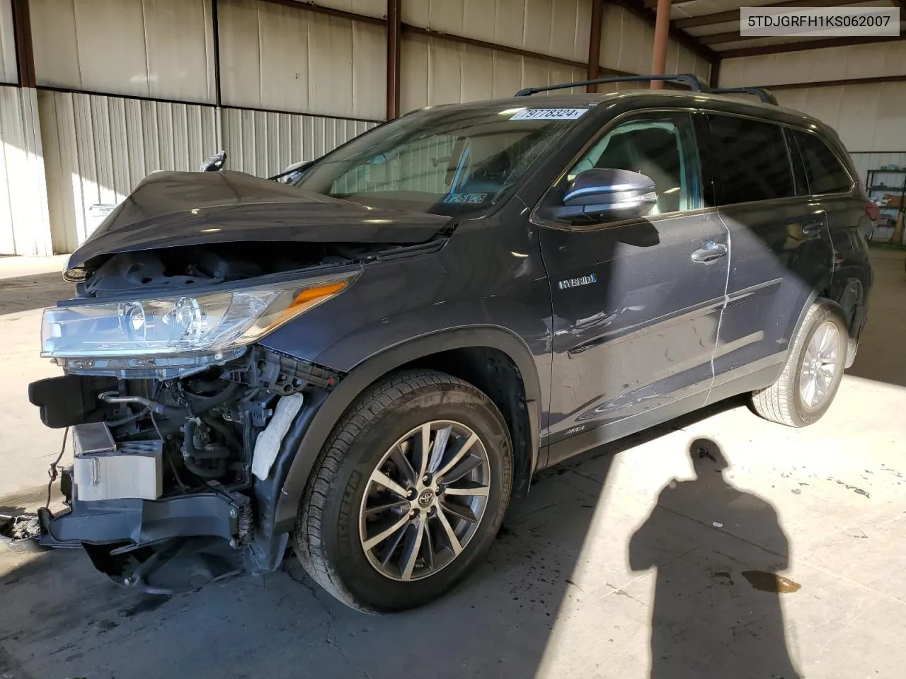 2019 Toyota Highlander Hybrid VIN: 5TDJGRFH1KS062007 Lot: 79778324