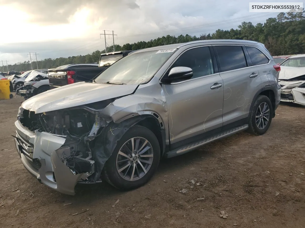 2019 Toyota Highlander Se VIN: 5TDKZRFH0KS553912 Lot: 79828274