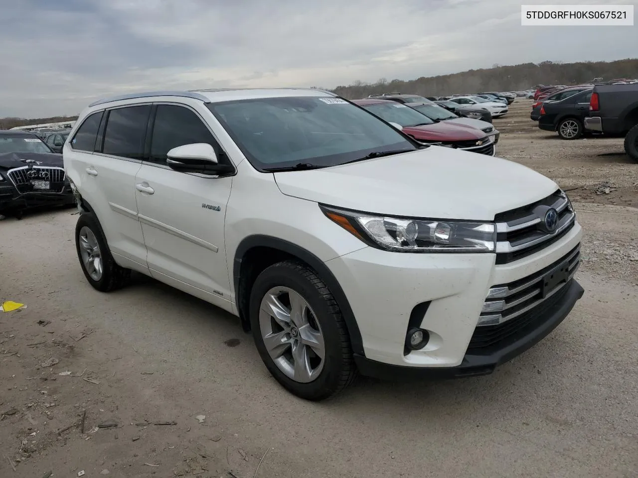 5TDDGRFH0KS067521 2019 Toyota Highlander Hybrid Limited