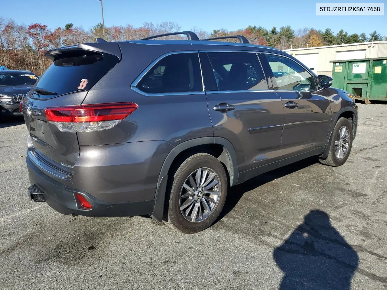 2019 Toyota Highlander Se VIN: 5TDJZRFH2KS617668 Lot: 80375504