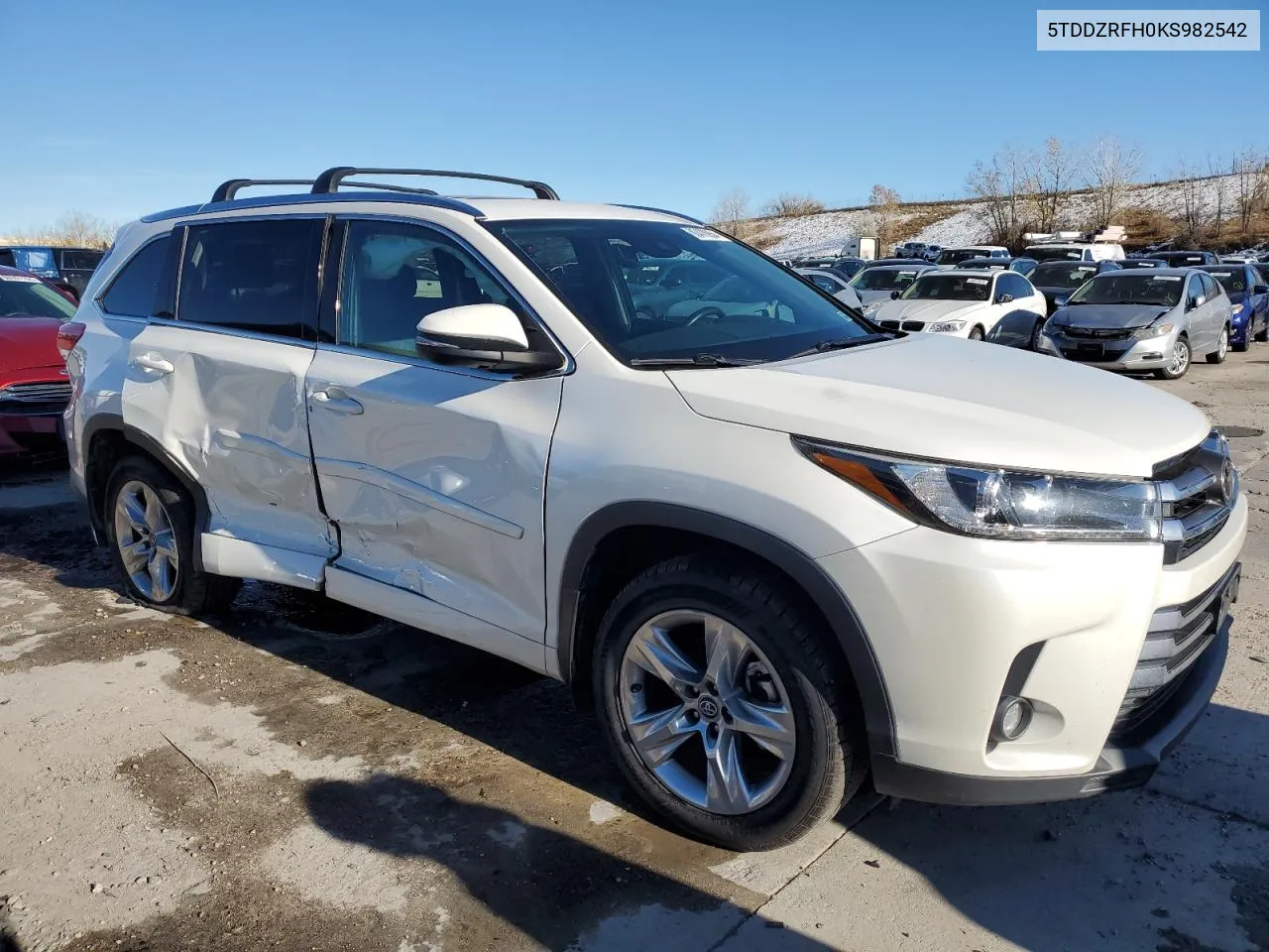 2019 Toyota Highlander Limited VIN: 5TDDZRFH0KS982542 Lot: 80470954