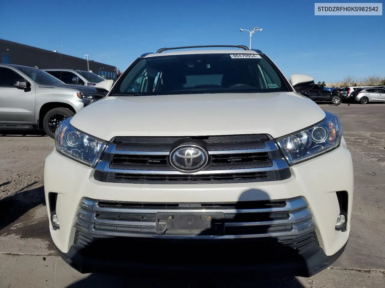 2019 Toyota Highlander Limited VIN: 5TDDZRFH0KS982542 Lot: 80470954