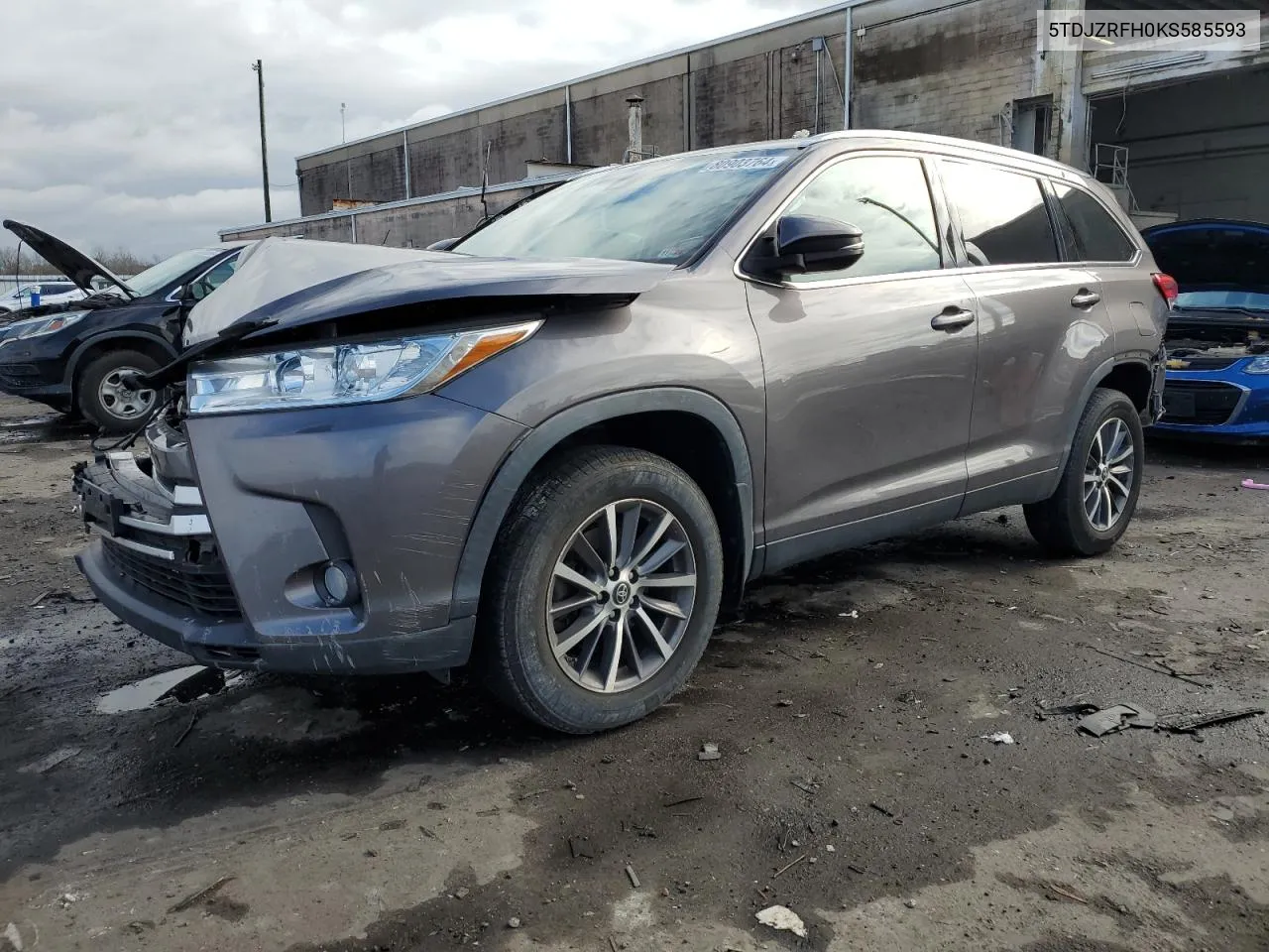 2019 Toyota Highlander Se VIN: 5TDJZRFH0KS585593 Lot: 80903764