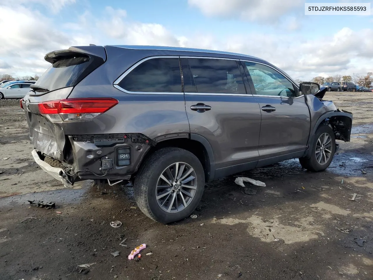 2019 Toyota Highlander Se VIN: 5TDJZRFH0KS585593 Lot: 80903764