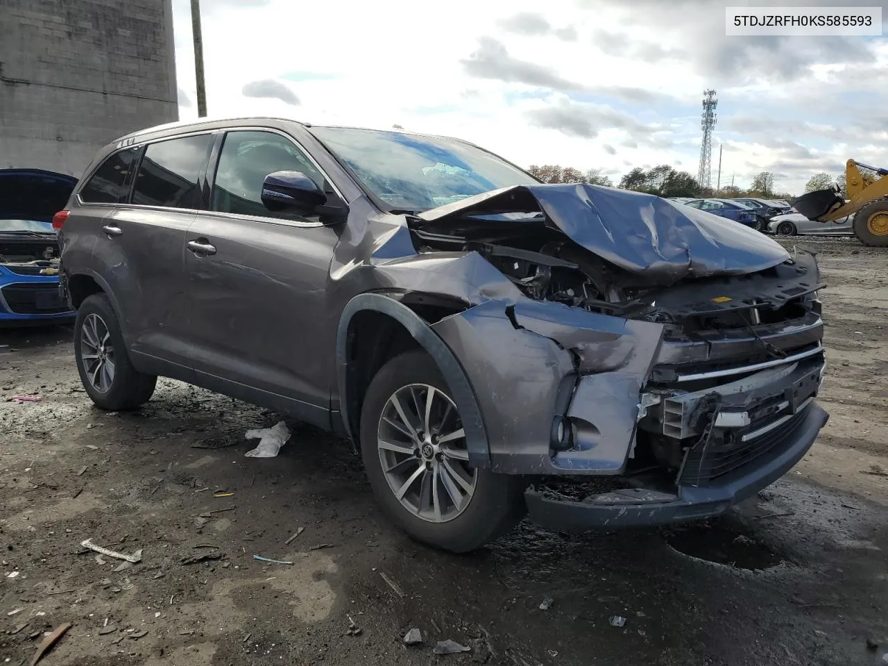 2019 Toyota Highlander Se VIN: 5TDJZRFH0KS585593 Lot: 80903764