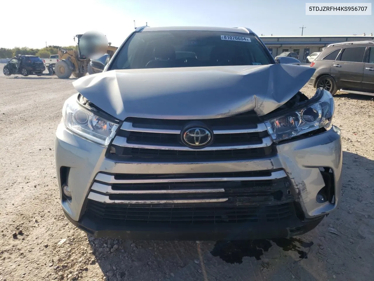 2019 Toyota Highlander Se VIN: 5TDJZRFH4KS956707 Lot: 81070654