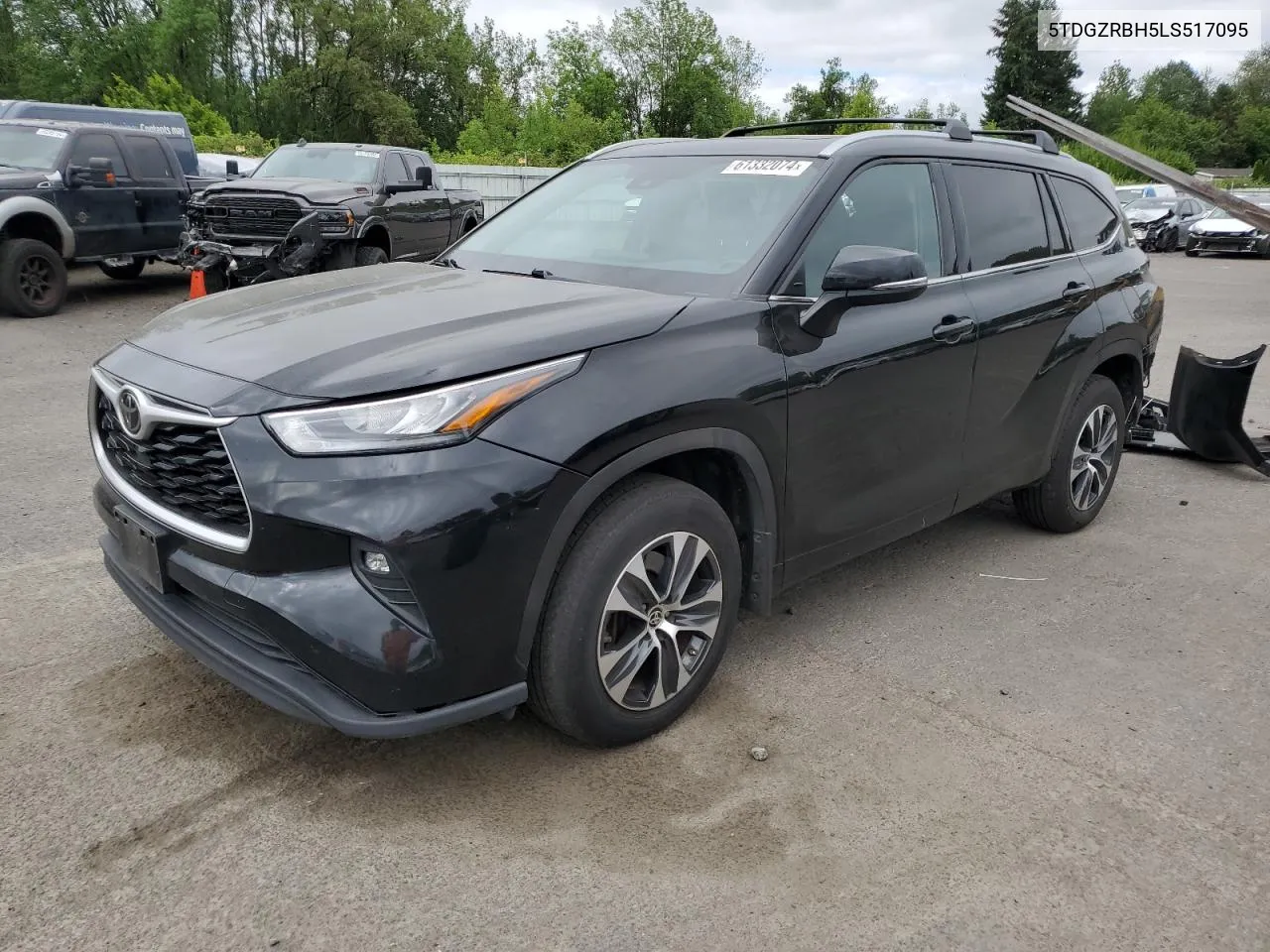 2020 Toyota Highlander Xle VIN: 5TDGZRBH5LS517095 Lot: 61332074