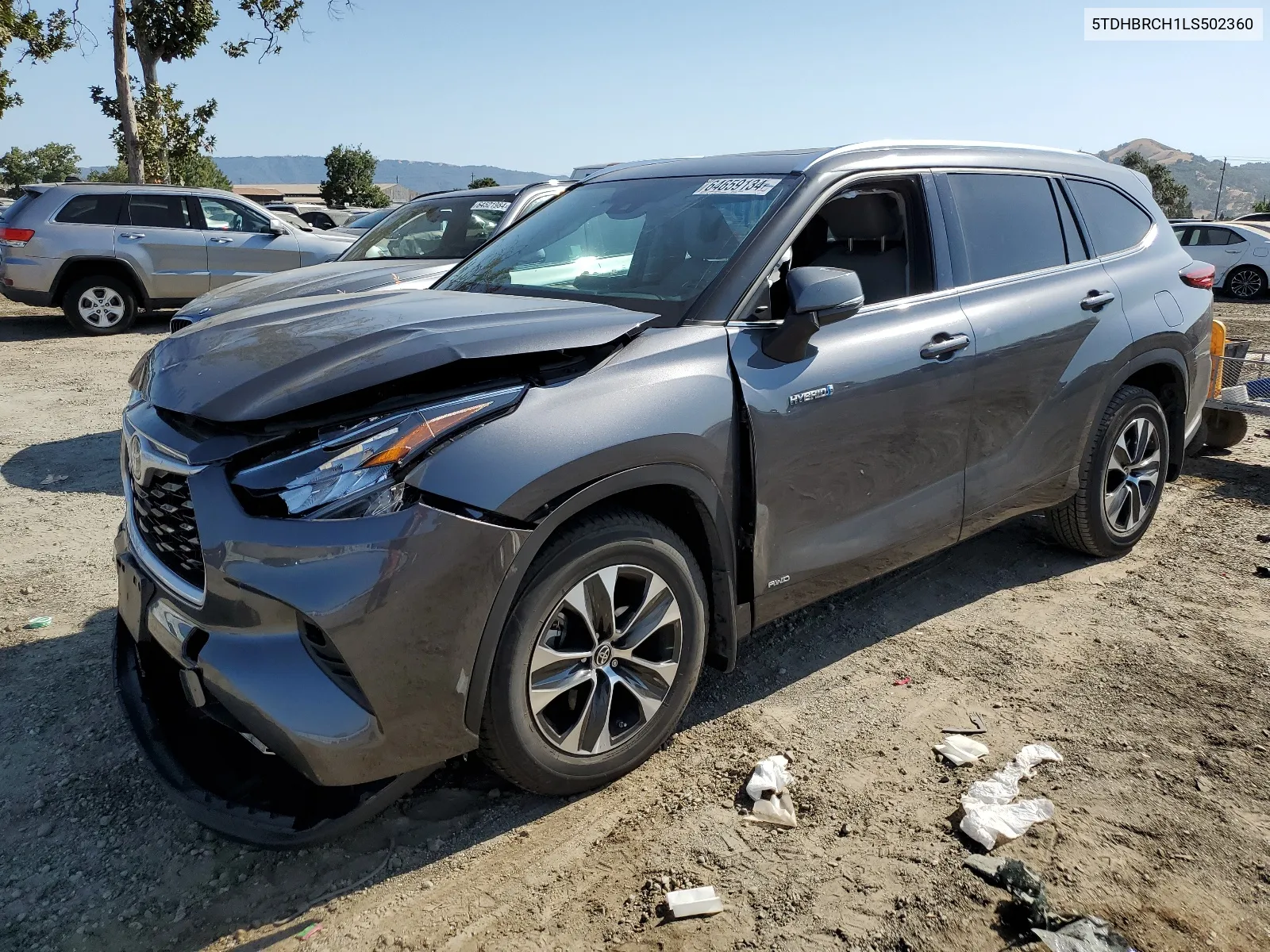 2020 Toyota Highlander Hybrid Xle VIN: 5TDHBRCH1LS502360 Lot: 64659134