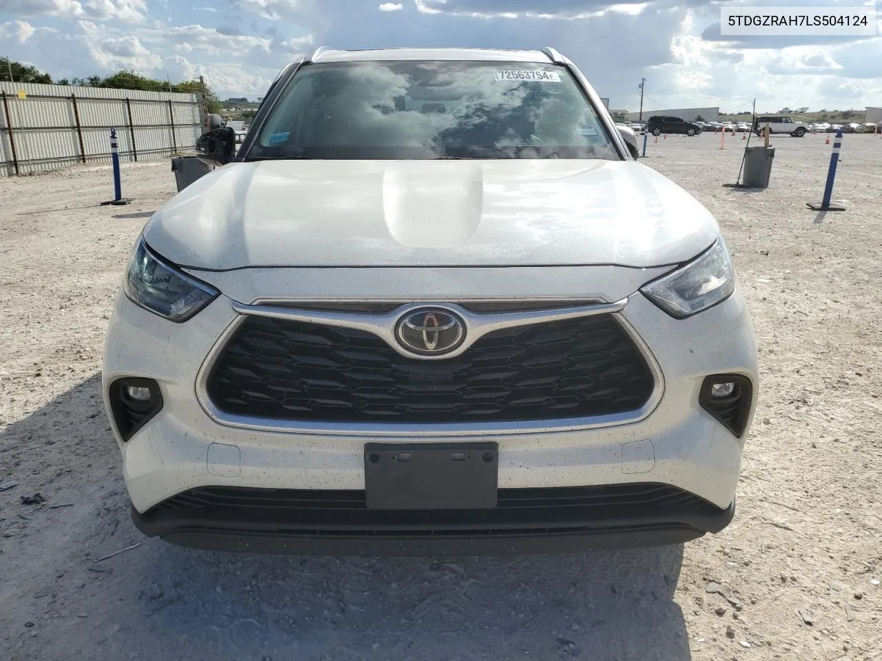 2020 Toyota Highlander Xle VIN: 5TDGZRAH7LS504124 Lot: 72563754