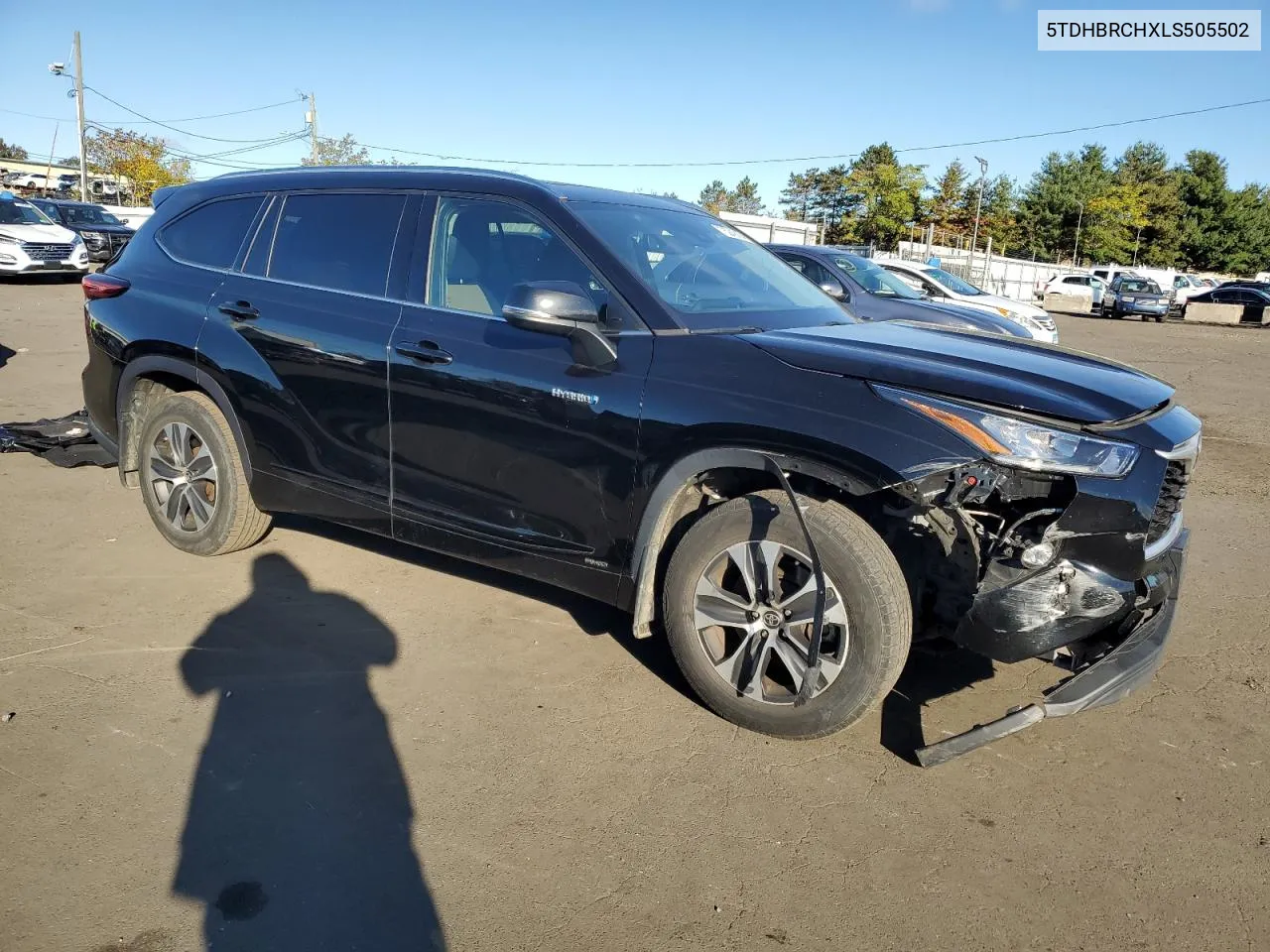 2020 Toyota Highlander Hybrid Xle VIN: 5TDHBRCHXLS505502 Lot: 75249104