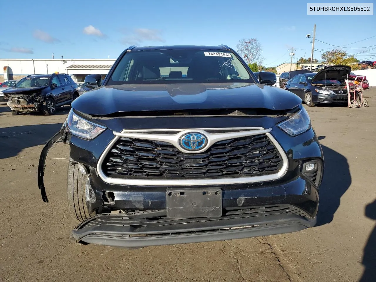 2020 Toyota Highlander Hybrid Xle VIN: 5TDHBRCHXLS505502 Lot: 75249104