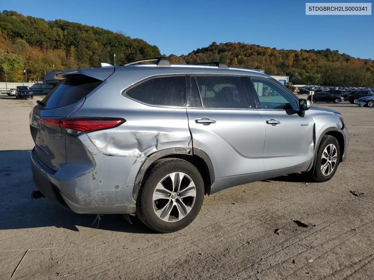 2020 Toyota Highlander Hybrid Xle VIN: 5TDGBRCH2LS000341 Lot: 76767754