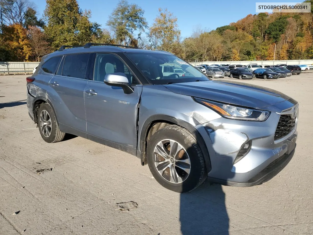 2020 Toyota Highlander Hybrid Xle VIN: 5TDGBRCH2LS000341 Lot: 76767754