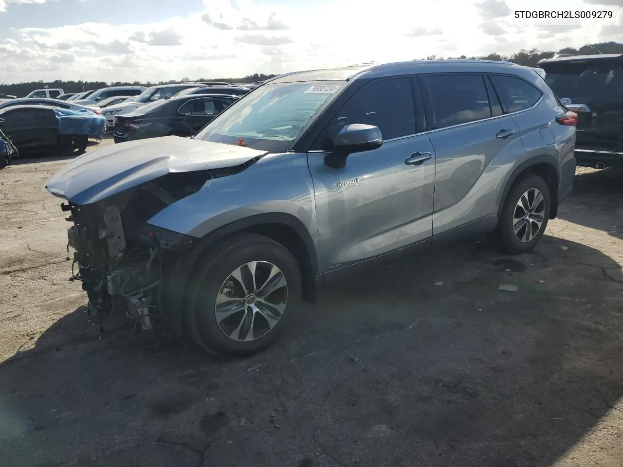 2020 Toyota Highlander Hybrid Xle VIN: 5TDGBRCH2LS009279 Lot: 76985724