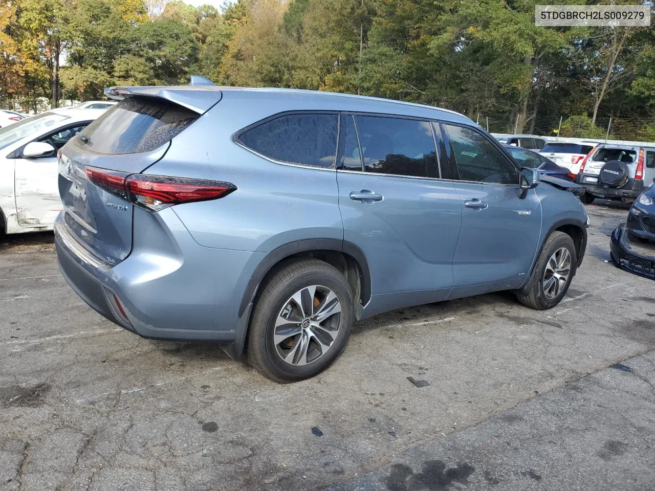 2020 Toyota Highlander Hybrid Xle VIN: 5TDGBRCH2LS009279 Lot: 76985724