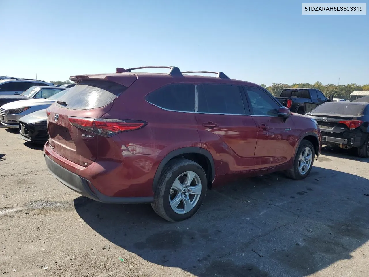 2020 Toyota Highlander Hybrid Le VIN: 5TDZARAH6LS503319 Lot: 77410274