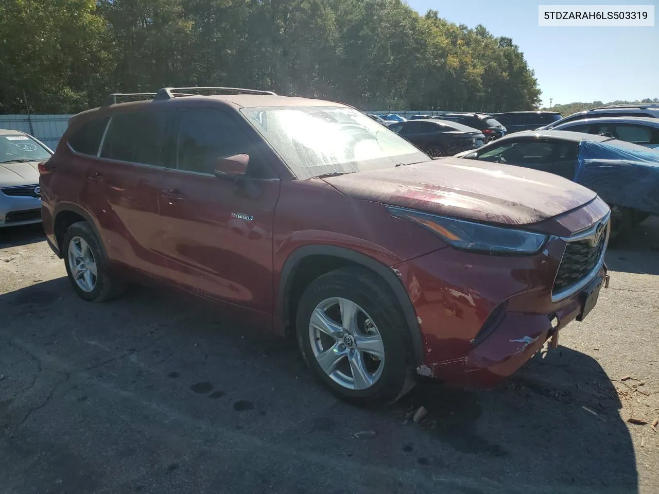 2020 Toyota Highlander Hybrid Le VIN: 5TDZARAH6LS503319 Lot: 77410274