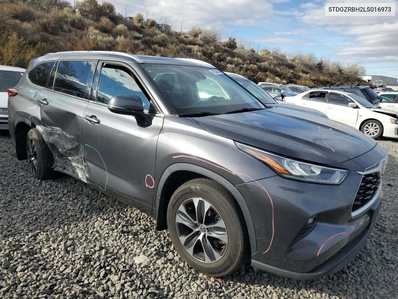 2020 Toyota Highlander Xle VIN: 5TDGZRBH2LS016973 Lot: 78330594