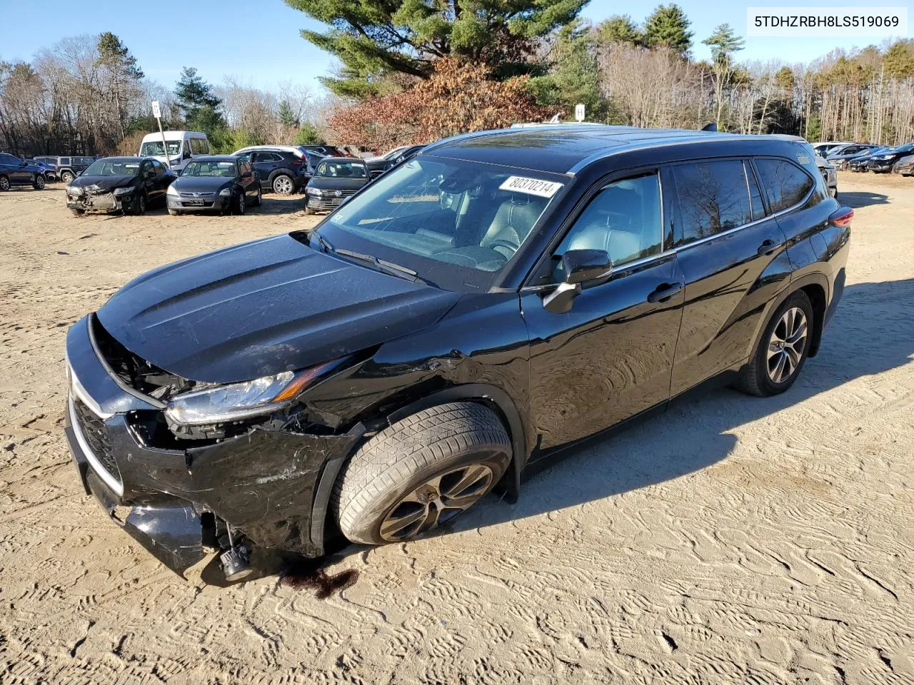 2020 Toyota Highlander Xle VIN: 5TDHZRBH8LS519069 Lot: 80370214