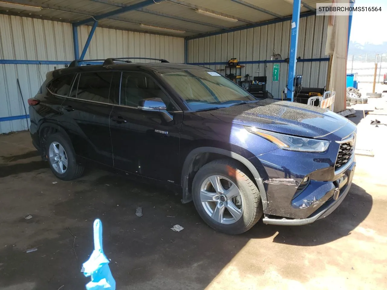 2021 Toyota Highlander Hybrid Le VIN: 5TDBBRCH0MS516564 Lot: 59929484