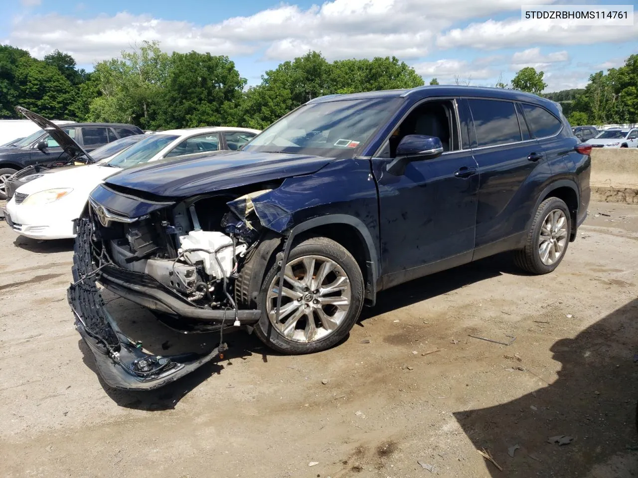 2021 Toyota Highlander Limited VIN: 5TDDZRBH0MS114761 Lot: 61965604