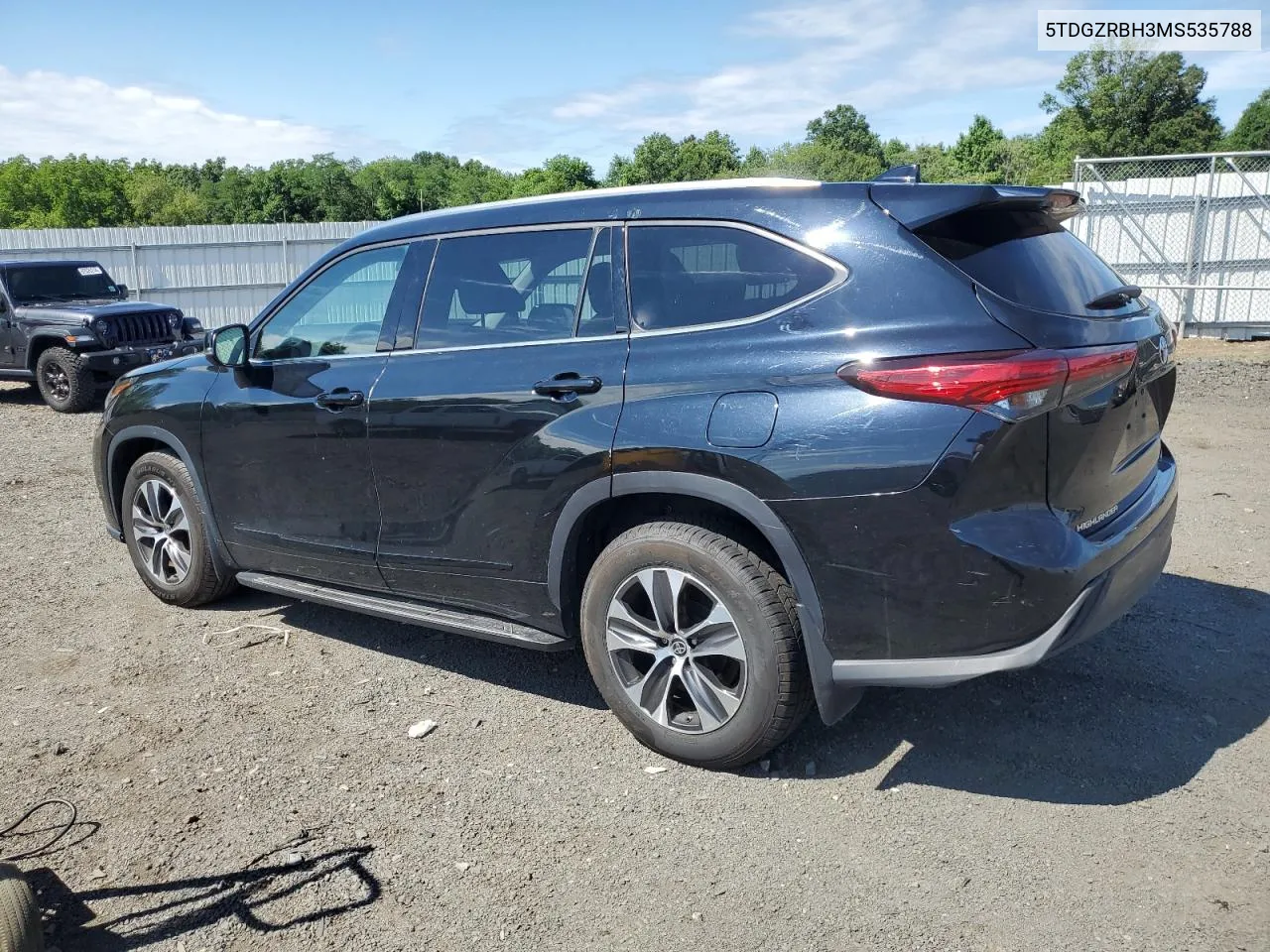 2021 Toyota Highlander Xle VIN: 5TDGZRBH3MS535788 Lot: 62241294