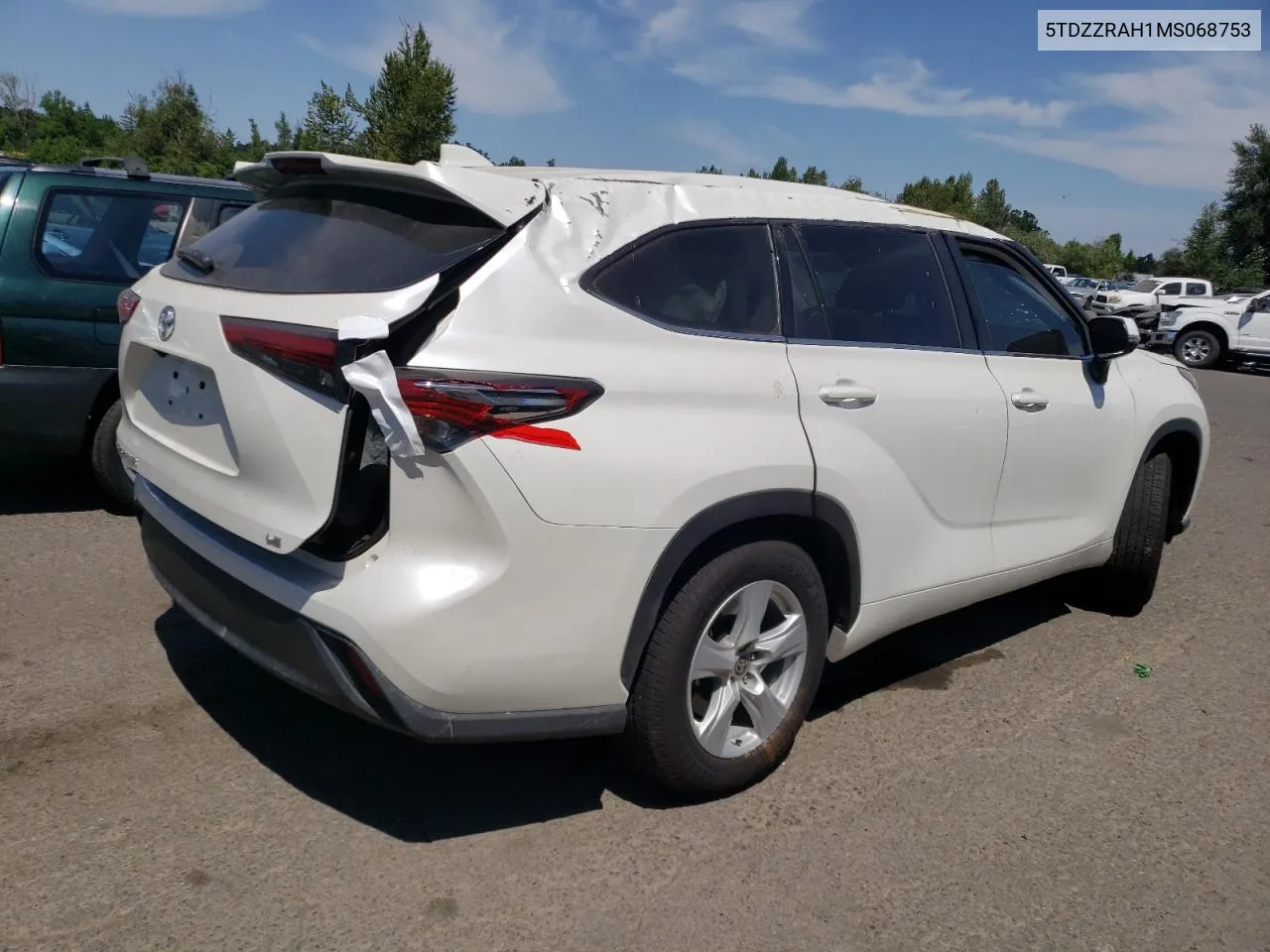 2021 Toyota Highlander L VIN: 5TDZZRAH1MS068753 Lot: 62523854