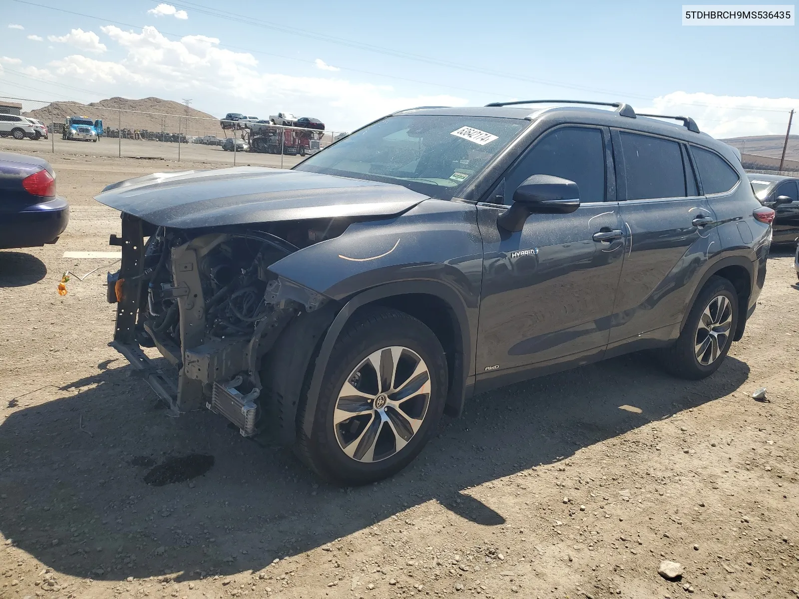 2021 Toyota Highlander Hybrid Xle VIN: 5TDHBRCH9MS536435 Lot: 63642174