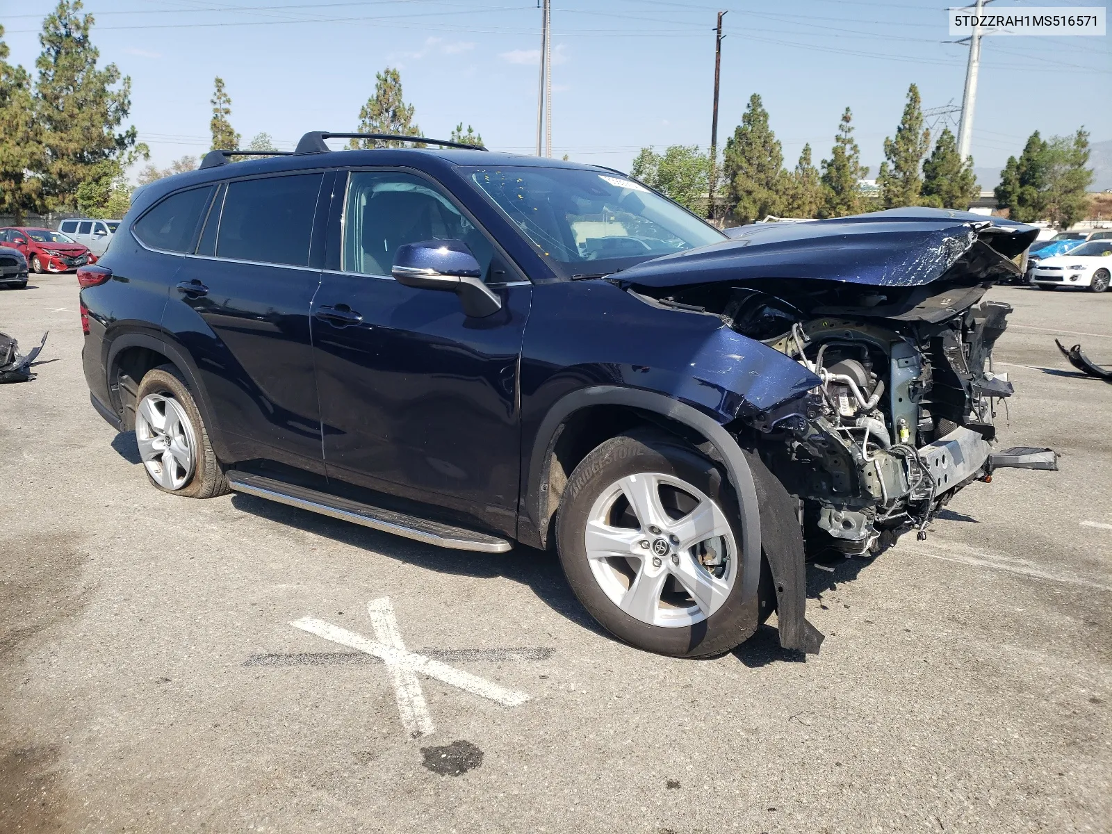 2021 Toyota Highlander L VIN: 5TDZZRAH1MS516571 Lot: 63860654