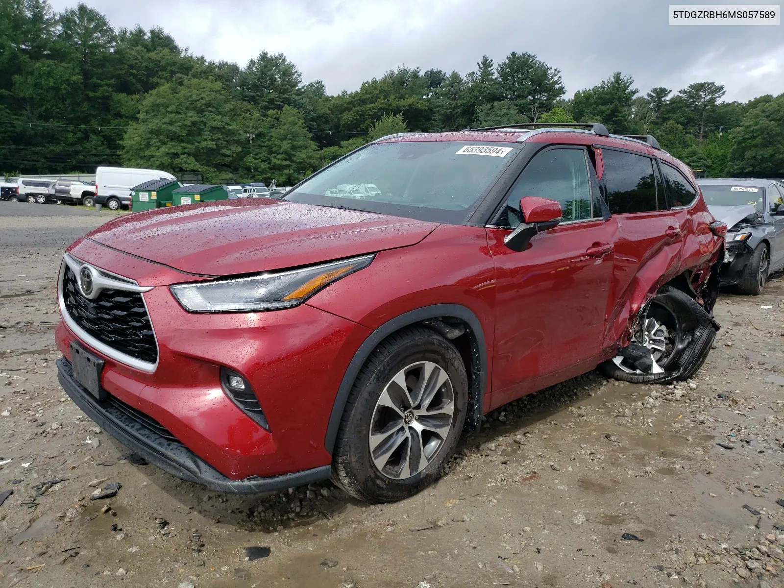 2021 Toyota Highlander Xle VIN: 5TDGZRBH6MS057589 Lot: 65393594