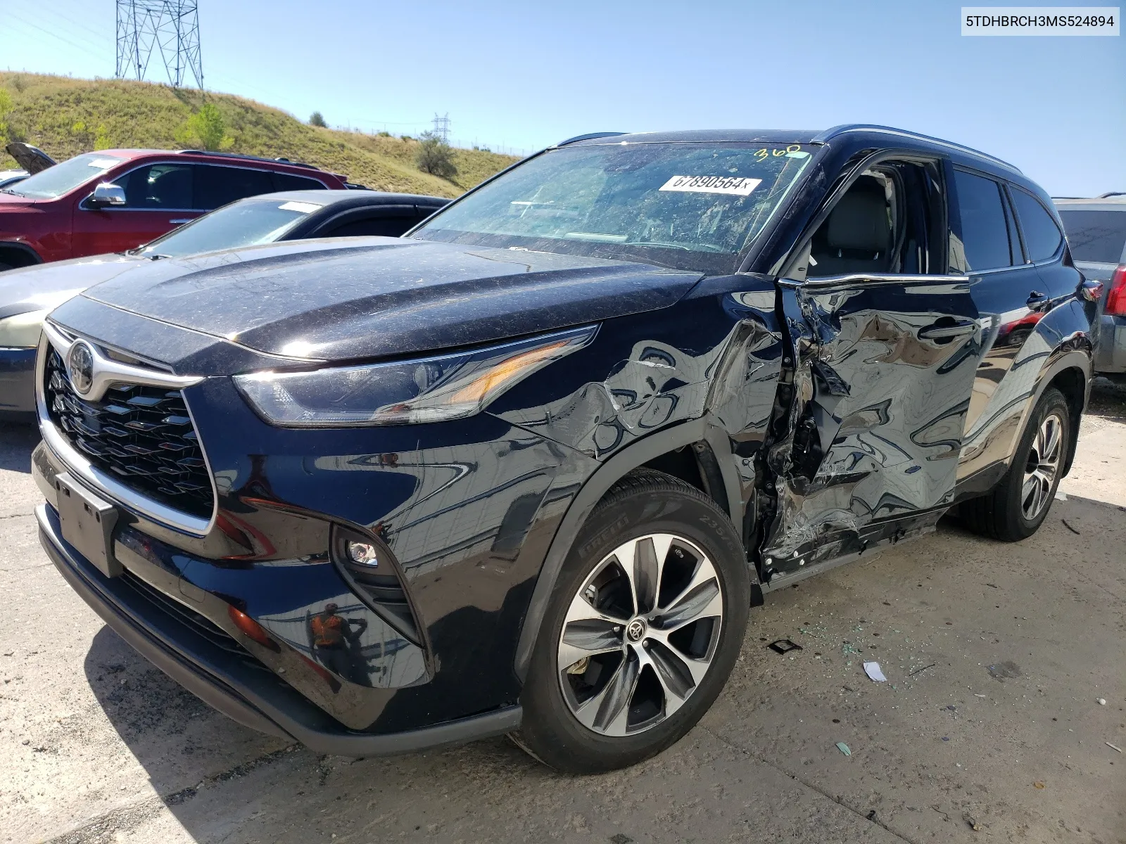 2021 Toyota Highlander Hybrid Xle VIN: 5TDHBRCH3MS524894 Lot: 67890564