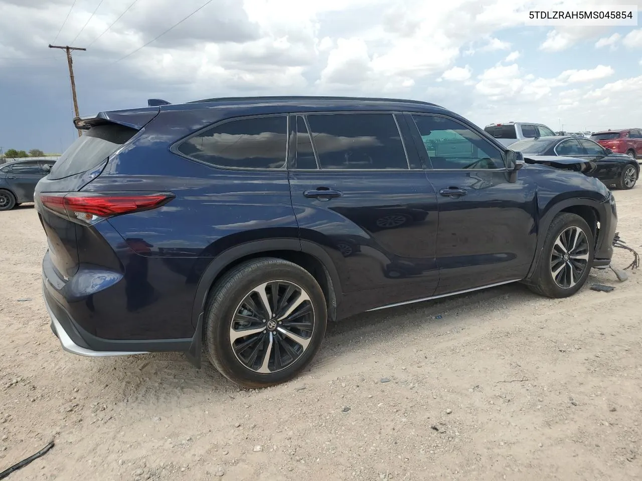 2021 Toyota Highlander Xse VIN: 5TDLZRAH5MS045854 Lot: 69184124