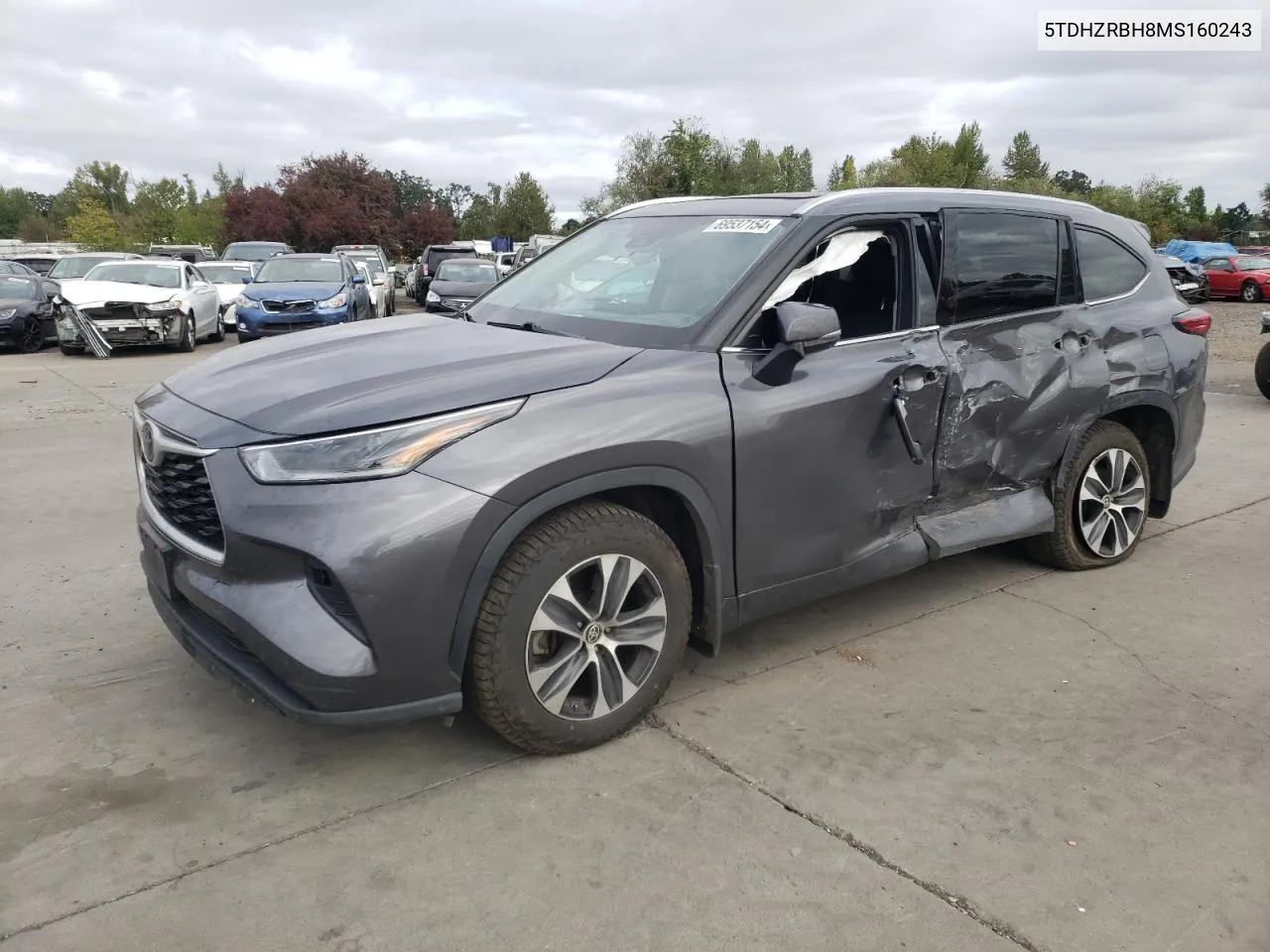 2021 Toyota Highlander Xle VIN: 5TDHZRBH8MS160243 Lot: 69537154