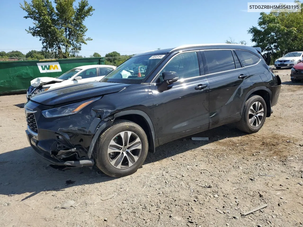 2021 Toyota Highlander Xle VIN: 5TDGZRBH5MS543195 Lot: 69649194