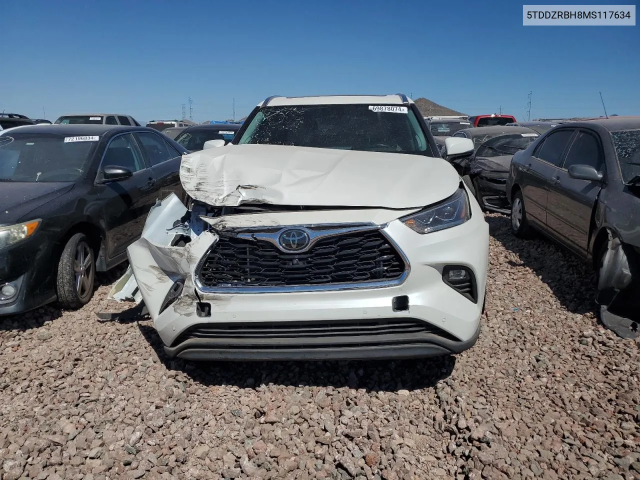 2021 Toyota Highlander Limited VIN: 5TDDZRBH8MS117634 Lot: 69878074