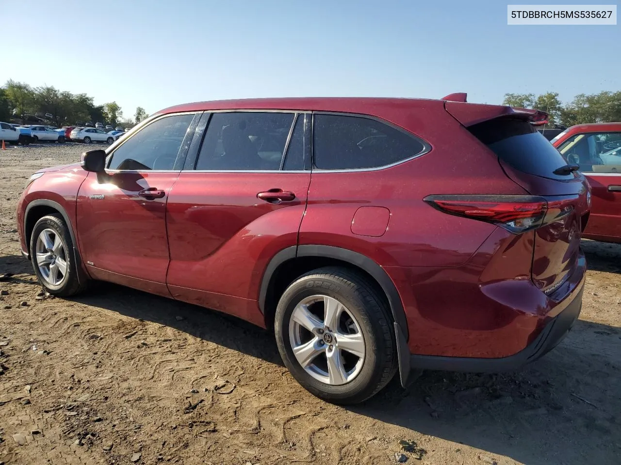 2021 Toyota Highlander Hybrid Le VIN: 5TDBBRCH5MS535627 Lot: 70411184