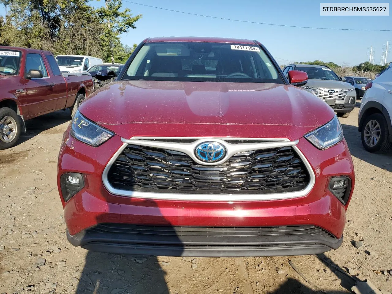 2021 Toyota Highlander Hybrid Le VIN: 5TDBBRCH5MS535627 Lot: 70411184