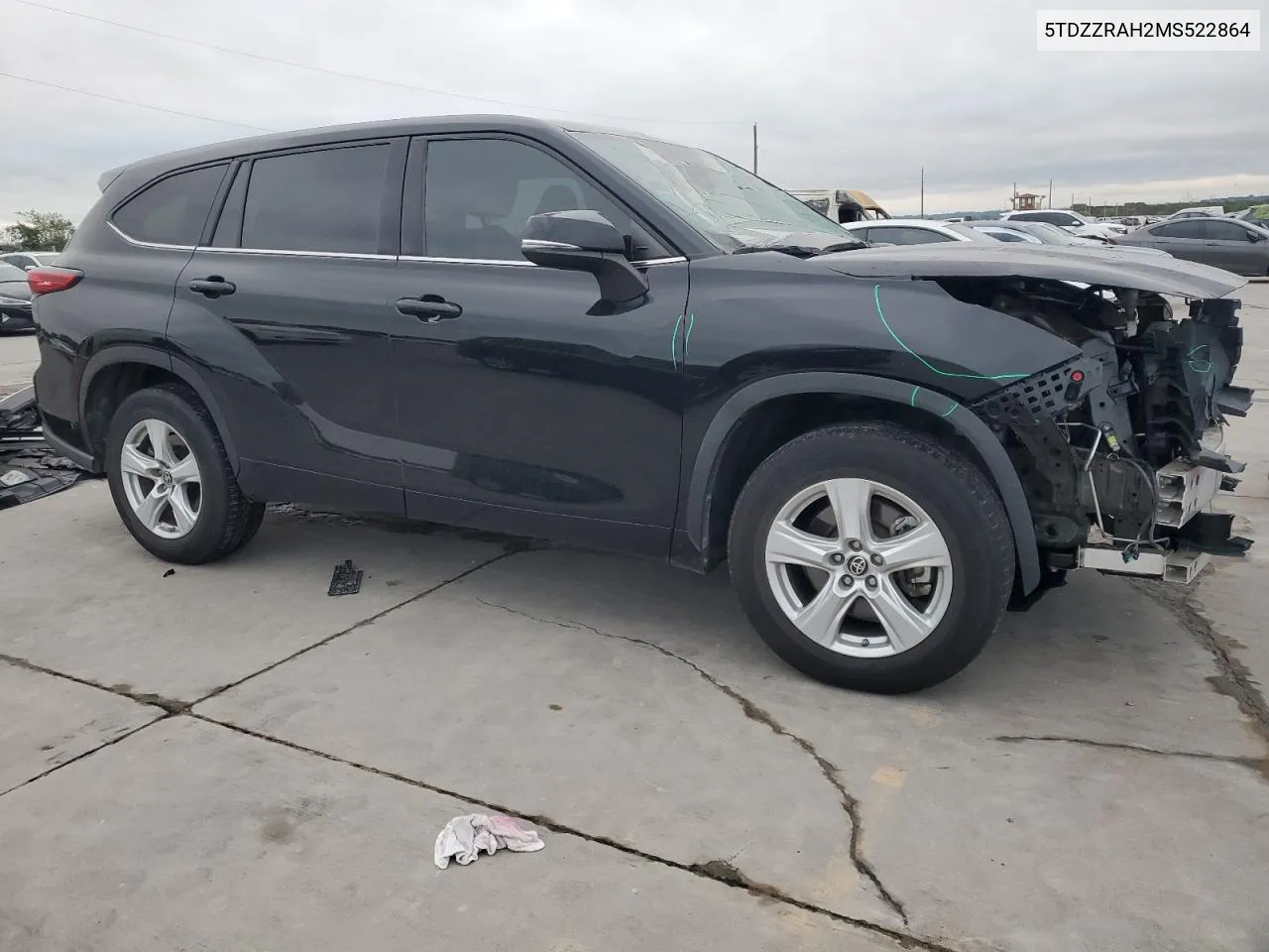 2021 Toyota Highlander L VIN: 5TDZZRAH2MS522864 Lot: 70512254