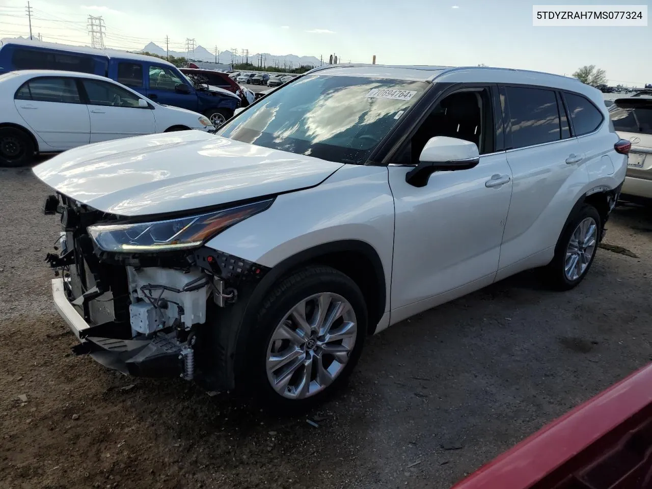 2021 Toyota Highlander Limited VIN: 5TDYZRAH7MS077324 Lot: 70694764