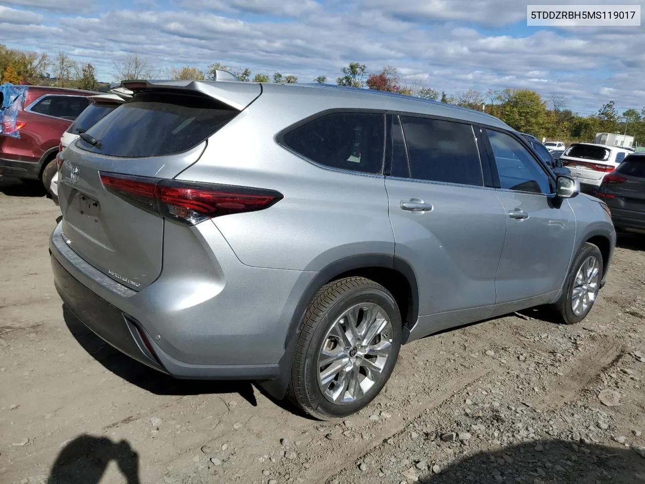 2021 Toyota Highlander Limited VIN: 5TDDZRBH5MS119017 Lot: 70964784