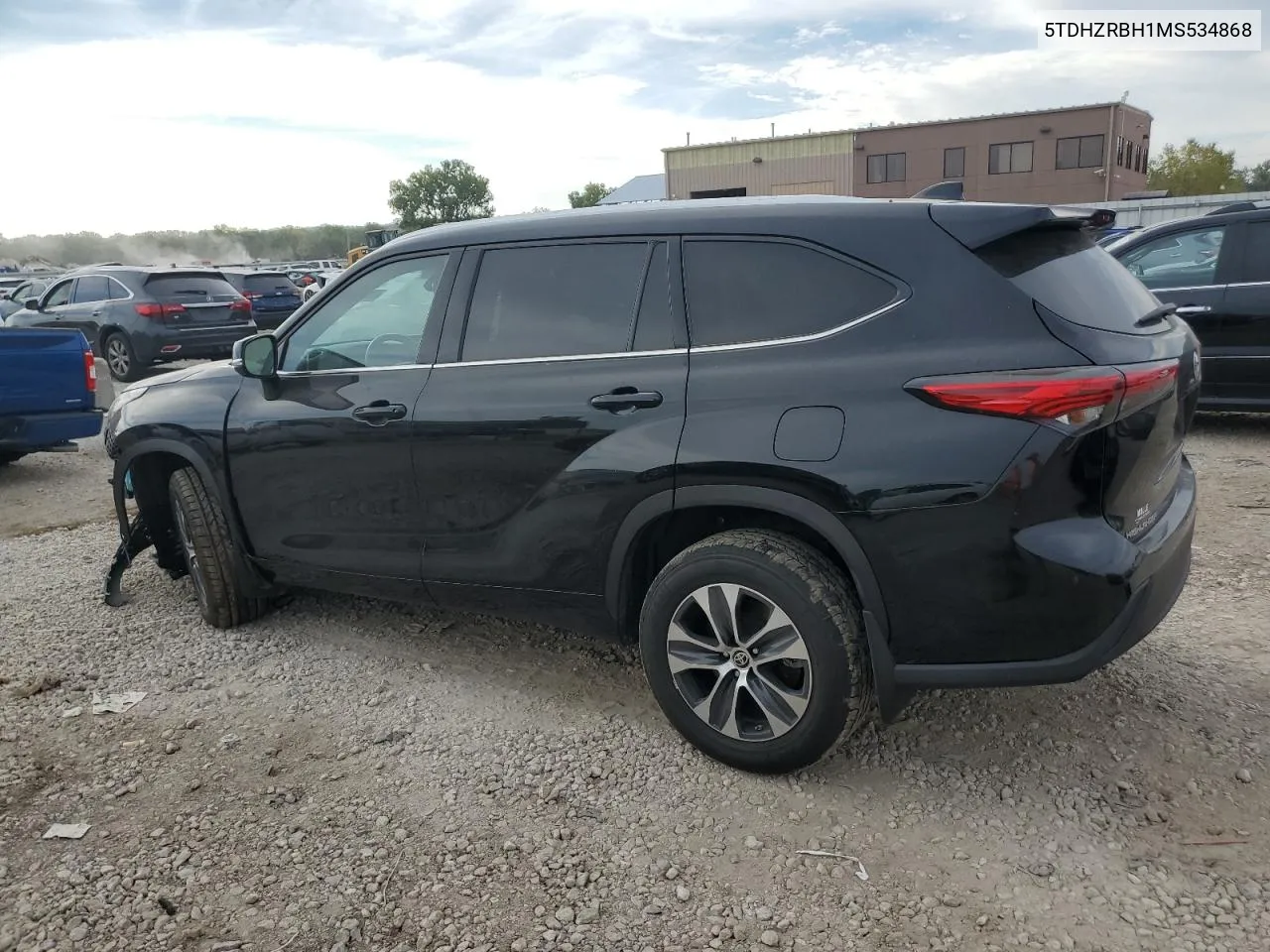 2021 Toyota Highlander Xle VIN: 5TDHZRBH1MS534868 Lot: 71303174